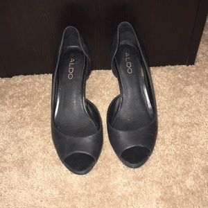 Aldo Black Peep Toe Heel
